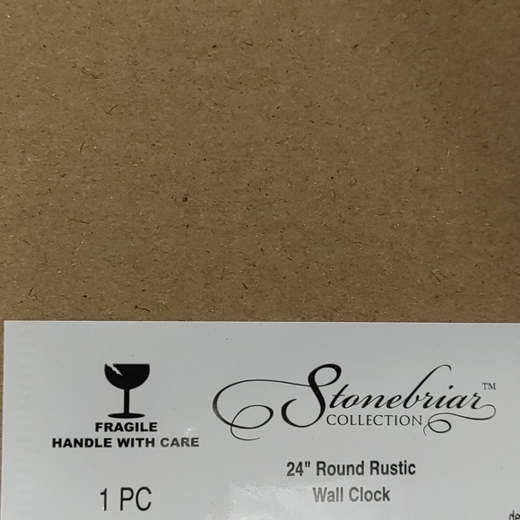 24" Round Rustic Wall Clock - Picture 3 of 4